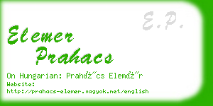 elemer prahacs business card